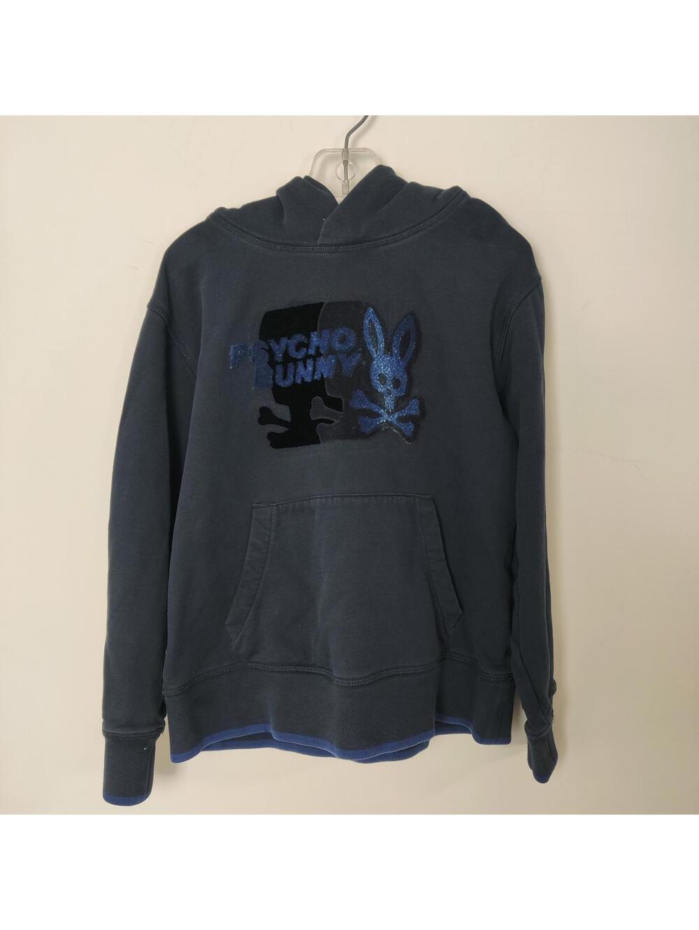 Psycho Bunny Navy Graphic Pullover Hoodie Kid's Size 5